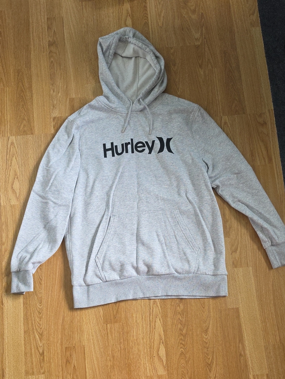 Hurley Light Gray Pullover Hoodie with Black Logo
